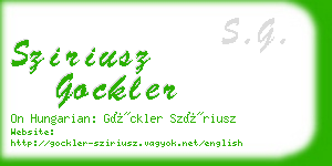 sziriusz gockler business card